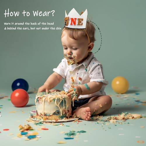Little Bear Themed First Birthday Crown for Kids