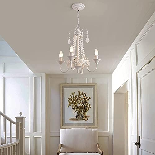 K9 Crystal Mini French Chandelier 4 Light Candle White