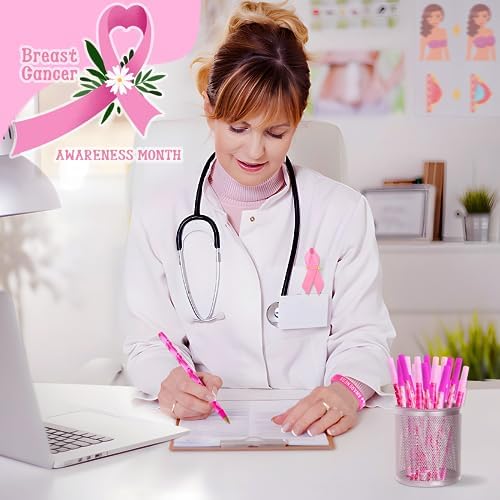 JUNEBRUSHS 60 Pack Breast Cancer Awareness Accessories Set