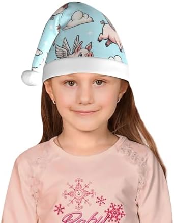 Augenstern Christmas Hat Flying Pigs Blue Sky Santa Hat Unisex