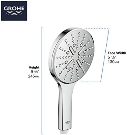 GROHE 26545EN0 3-Setting Handheld Shower Head Brushed Nickel Infinity
