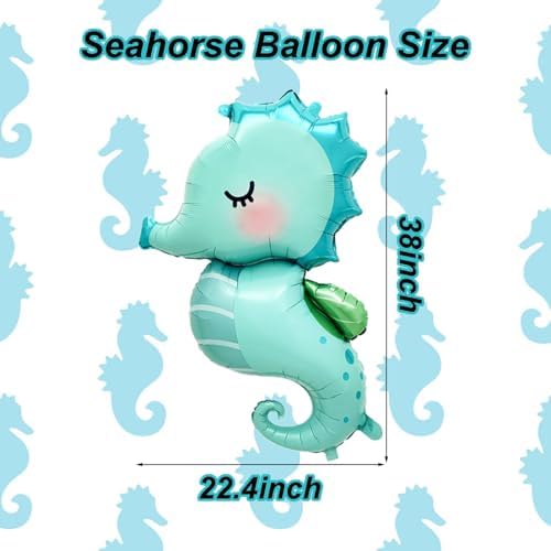 4PCS Large Seahorse Balloons Ocean Birthday Decorations