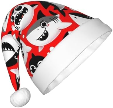 Augenstern Christmas Hat Cute Cartoon Shark Santa Hat Unisex