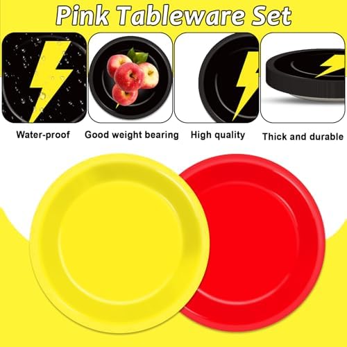 CHUNNIN 48 Pcs Cartoon Themed Plates for Kids Birthday Party