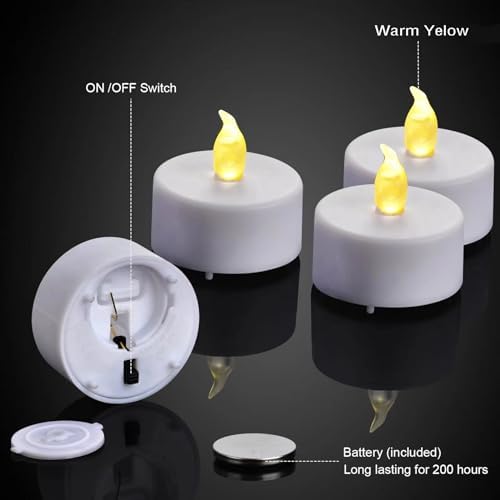 Baikaraer 24 Pack Battery LED Tea Lights Candles