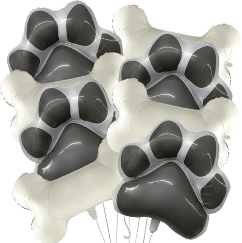 4Pcs Dog Party Balloons Decorations Bone Dog Paw Shaped