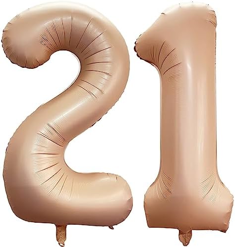 Lovoir 40 Inch Caramel Number 21 or 12 Jumbo Balloon