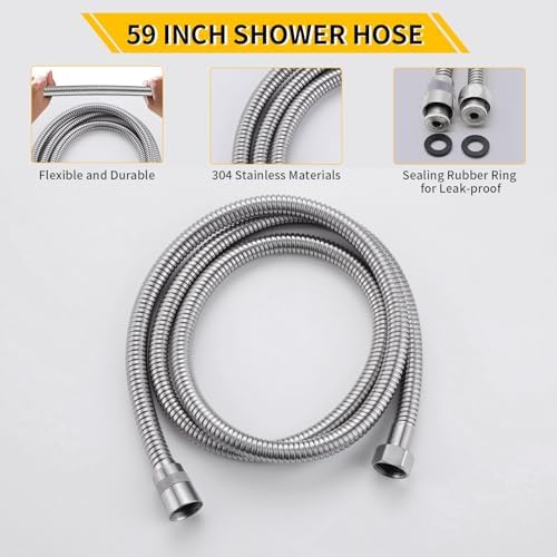 INAGE Brass Handheld Shower Head Set with 59 Hose and Swivel Bracket