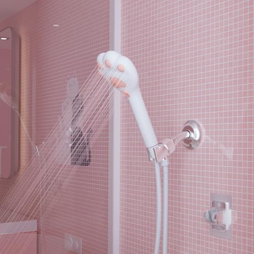 Cute Cat Paw Shower Head - 3 Spray Modes 25 GPM White