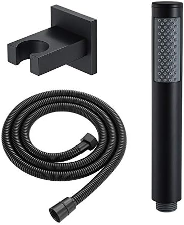 UWEREBFM Glossy Black Handheld Shower Head Set