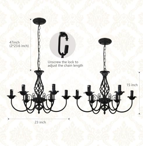6-Light Farmhouse Chandelier with Adjustable Height