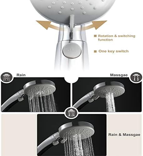 3 Function Shower Head with Handheld and Extra Long Hose