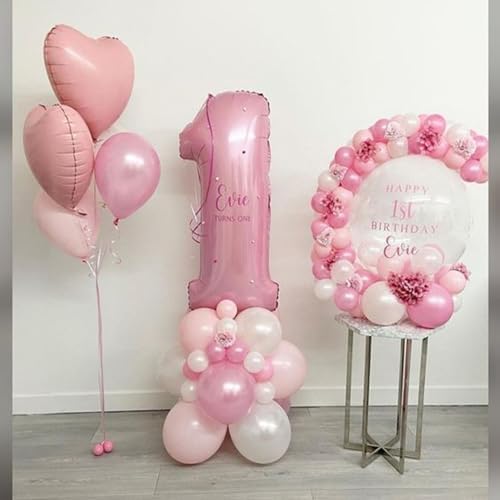 Light Pink 1st Birthday Foil Balloon 40 Inch Number Decor