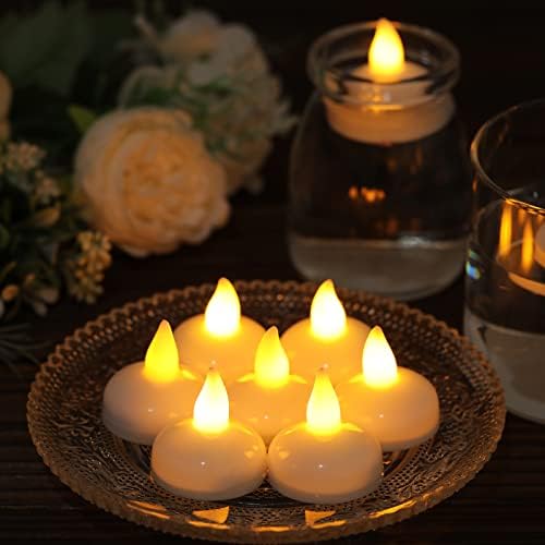 12 Pack Waterproof Flameless Floating Tealights with Batteries