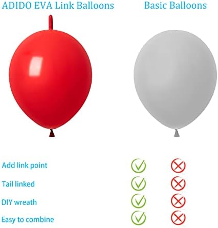 ADIDO EVA Red 12 Inch Link Balloons 80 Pcs