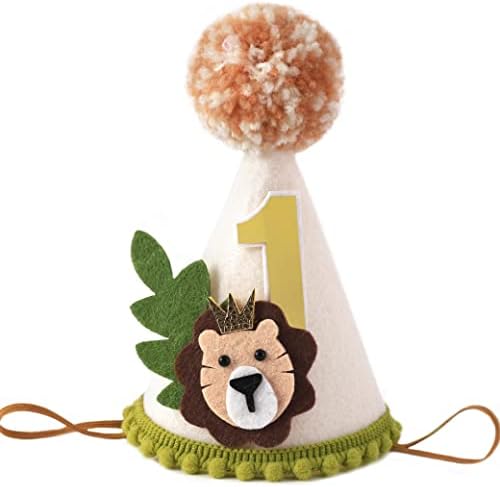 Lion First Birthday Crown for Boys - Jungle Safari Party Hat