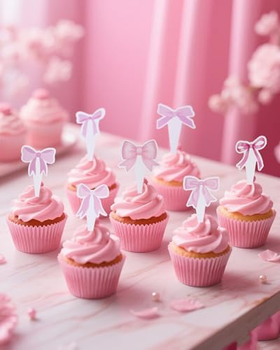 47PCS Pink Bow Birthday Decorations Set