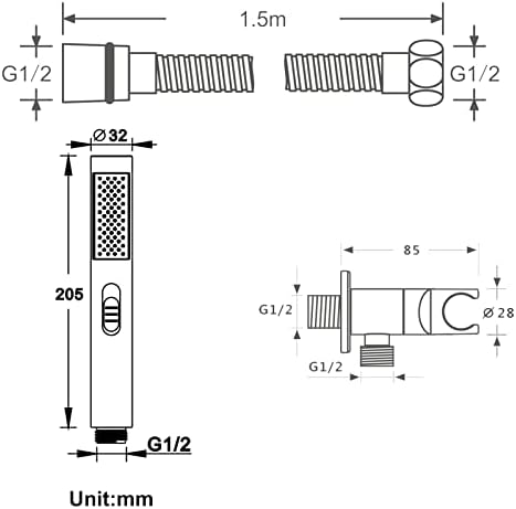 UWEREBFM X 2 Functions Handheld Shower Head Set