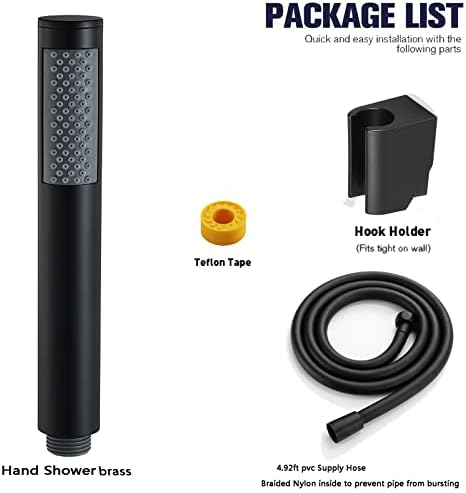 UWEREBFM Brass Handheld Shower Head Set with 15M Hose and Adjustable Bracket
