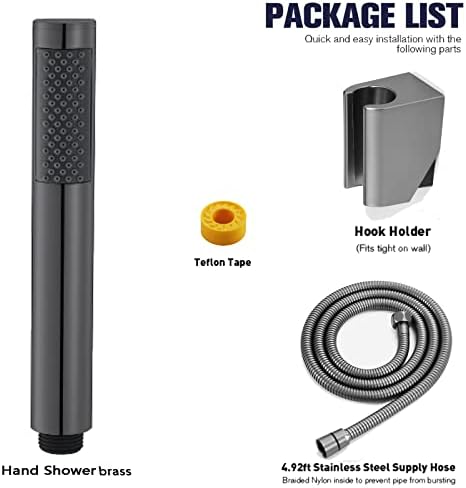 Handheld Shower Head Set with 15M Hose and Rotatable Holder