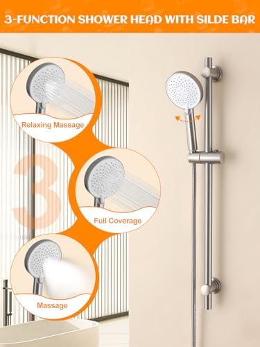 Handheld Shower Head with Slide Bar and 59-Inch Hose