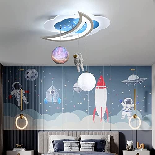 Modern Planet Ceiling Light with Moon Astronaut Design