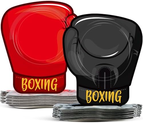 48PCS Boxing Gloves Shaped Plates Birthday Party Decor