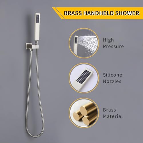 INAGE Brass Handheld Shower Head Set with 59 Hose and Swivel Bracket