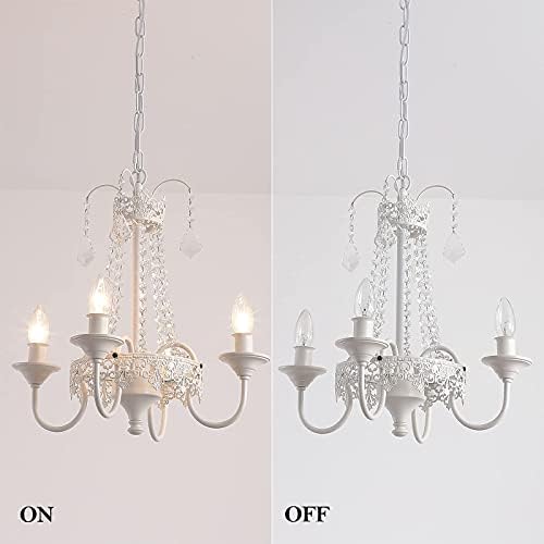 K9 Crystal Mini French Chandelier 4 Light Candle White