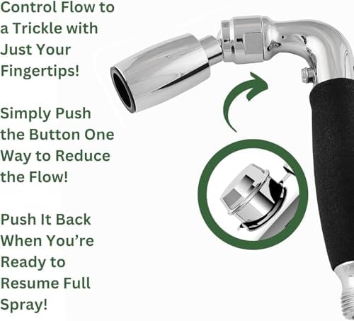 High Sierra Solid Metal Handheld Shower Head with Trickle Valve