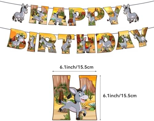 Donkey Party Decorations with Balloons and Toppers