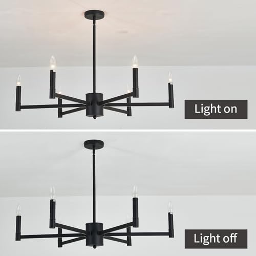 ASGYISA 6 Light Black Farmhouse Chandelier Ceiling Light