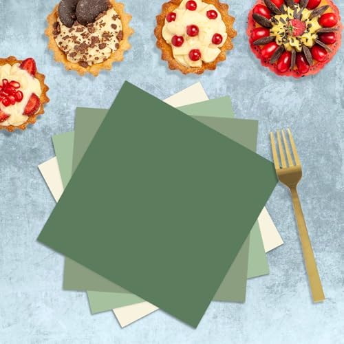 Oigco 60 PCS Sage Green Paper Plates and Napkins