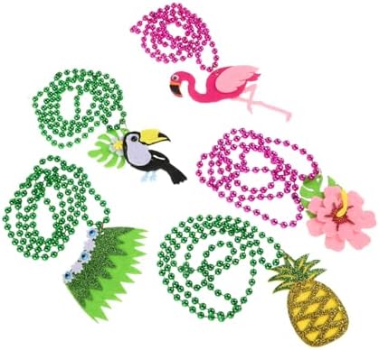 MAGICLULU 5Pcs Hawaiian Beaded Necklaces for Beach Party