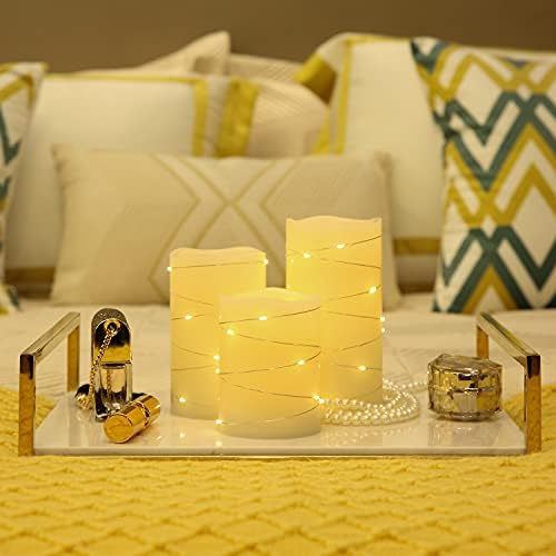 H-BLOSSOM Flameless Candles with LED Lights Set of 3