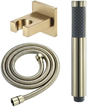 Brass Handheld Shower Head with Silicone Nozzle and Rotatable Hose