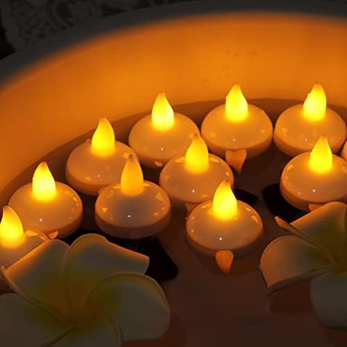 12 Pack Waterproof Flameless Floating Tealights with Batteries