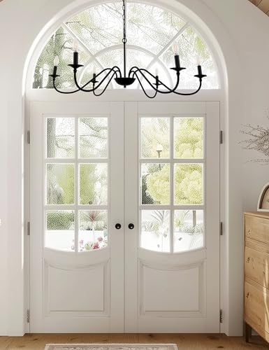 L LOHAS LED 6-Light Black Farmhouse Chandelier