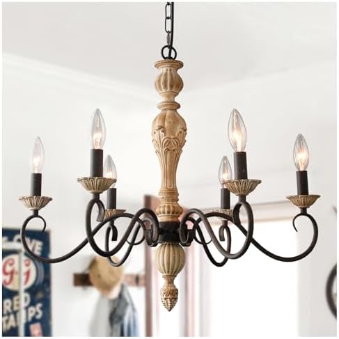 Rustic French Country 6-Light Chandelier