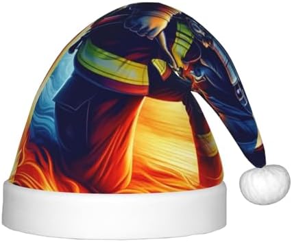 Augenstern Christmas Hat Unisex Santa Hat Fire Fighter Axe Design