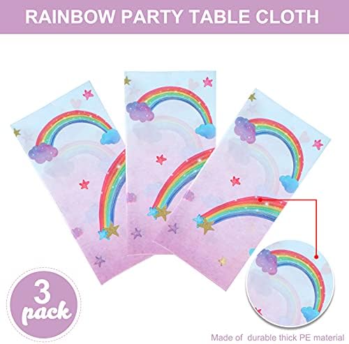 Tegeme Rainbow Tablecloths 108x54 Inches 3 Pcs