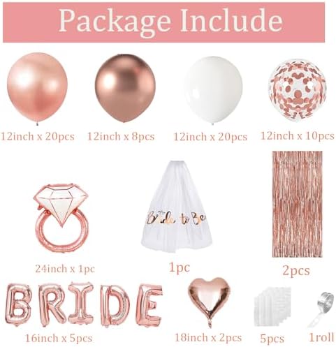 Bachelorette Party Decor Kit Rose Gold Balloons