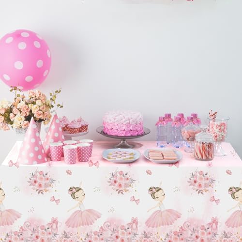 Pink Ballerina Tablecloths 3 pcs Birthday Decor