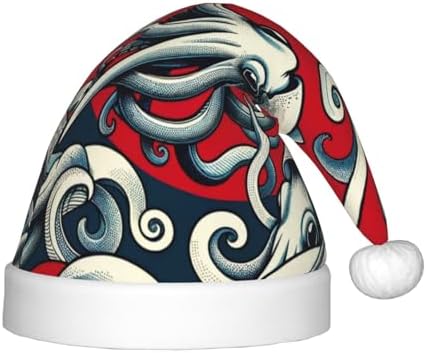 Augenstern Christmas Hat Squid Blessing Japanese Art Santa Hat