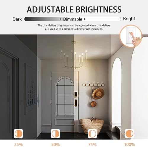 Qamra 8-Light Gold Chandelier for Dining Room