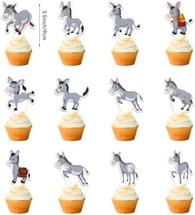 Donkey Party Decorations with Balloons and Toppers
