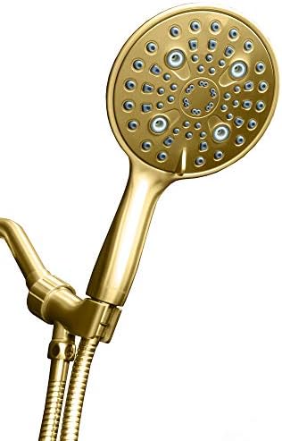 Elite ImperialShine Gold Finish Handheld Showerhead with 6 Faceplate and 6 Spray Settings