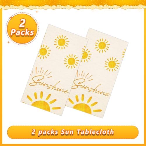 2PCS Boho Sun Tablecloths for Birthday Parties