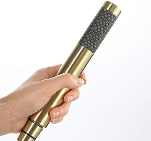 Brass Handheld Shower Head with Silicone Nozzle and Rotatable Hose