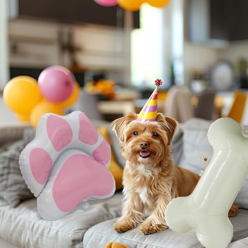 6 Pack Cartoon Dog Bone Balloons Lets Pawty Party Decoration